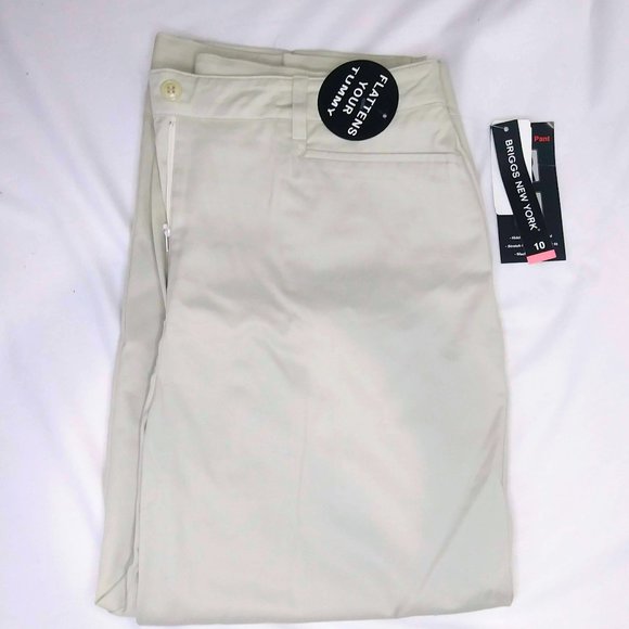 [NWT] BRIGGS NEW YORK tummy control tan capris - Picture 2 of 8